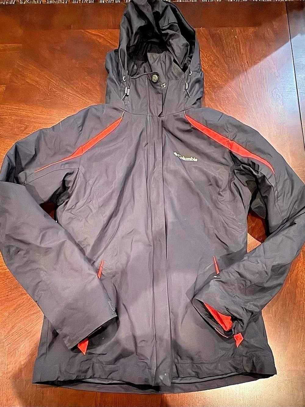 Columbia Interchange 3-in-1 Waterproof Jacket Navy Red Fleece Medium